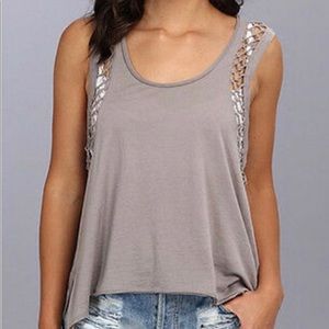 Free People Neptune Knotted Tank Ash